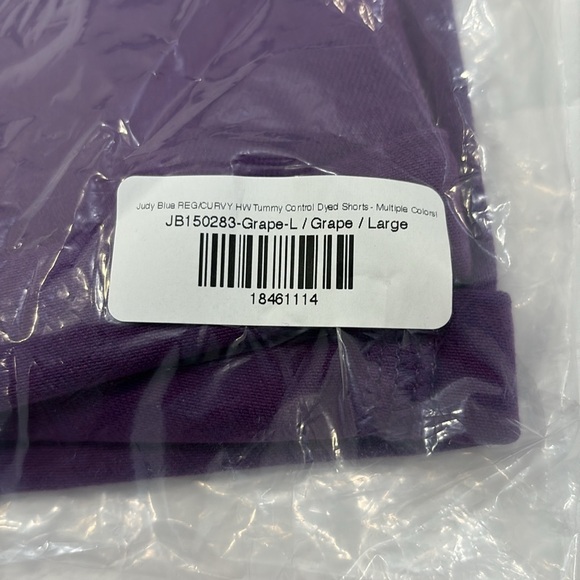 🏝️NEW!🏝️ JUDY BLUE | High Waist Tummy Control Purple Shorts - Style #150268 - Picture 5 of 6